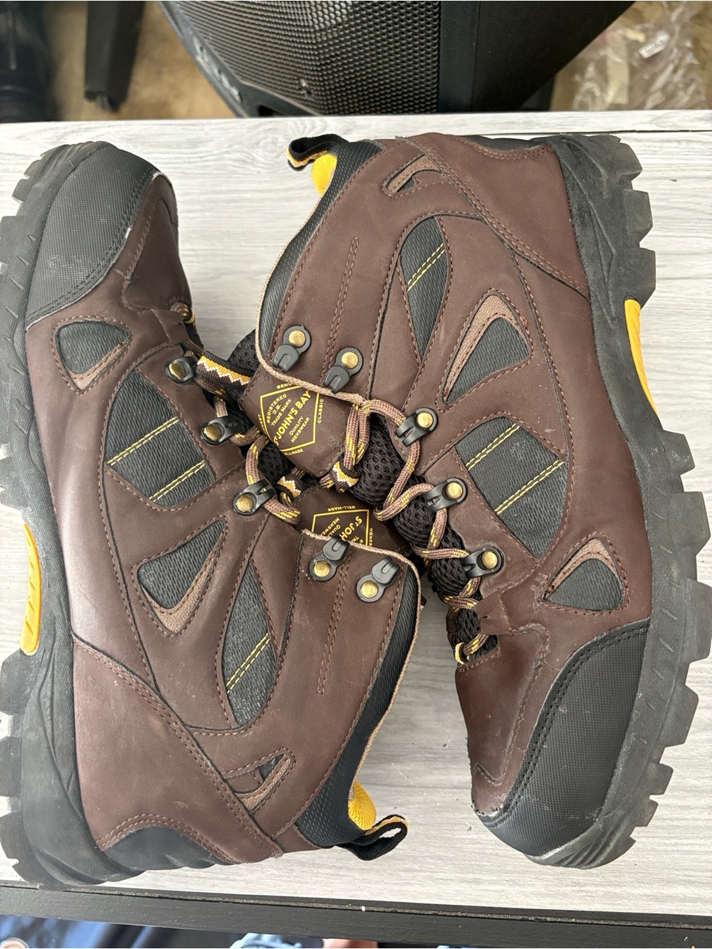 St. John's Bay Brown and Yellow Men's Trail Boots